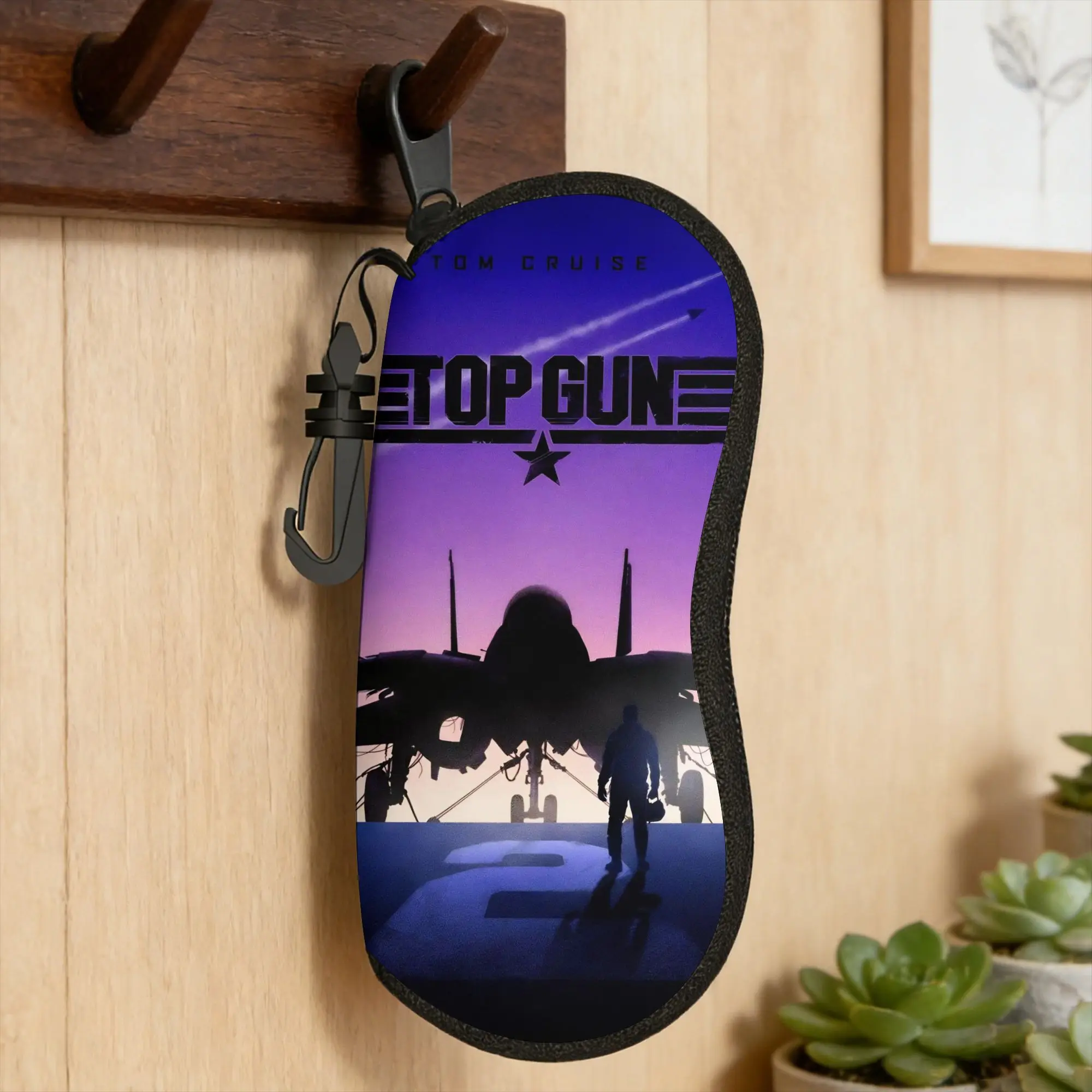 Top Gun Sign Tom Cruise Fighter Glasses Case Cover Men Sunglasses Case Trend Zip Eyewear Organizer Convenient Eyeglass Protector