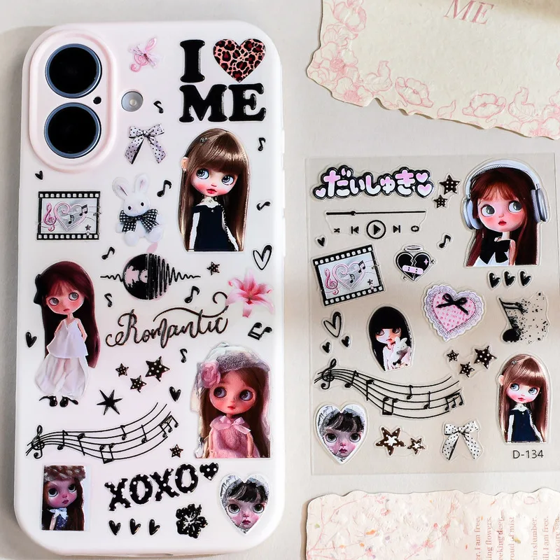 LYLE Cartoon Dolls Nail Stickers New Y2K Millennium Style Cute Sweetheart Doll Nail Decals High Beauty Trendy DIY Manicure Decor