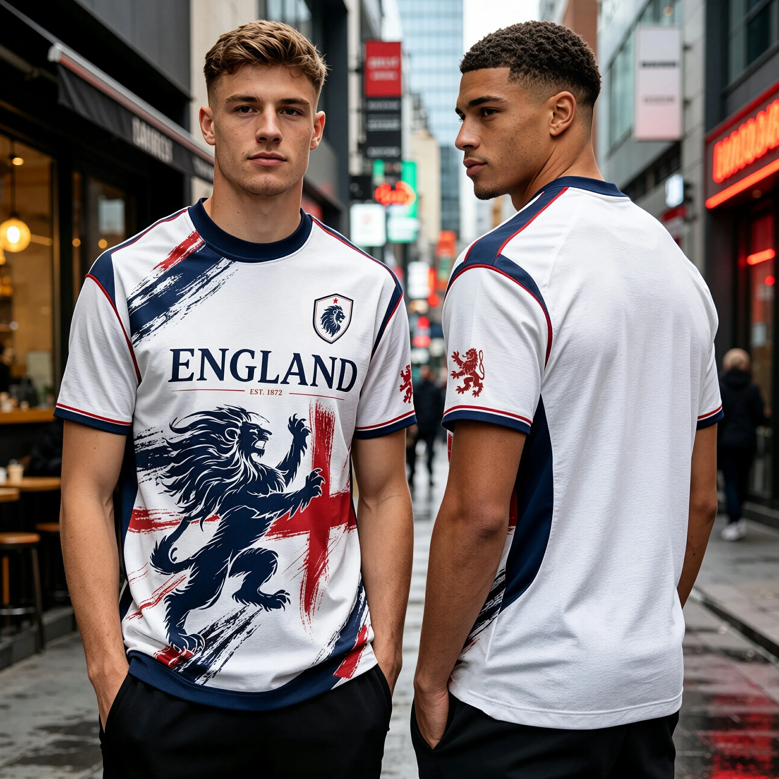 England Men's Short Sleeve T-shirts Lion Graphic Crewneck Streetwear Tshirt 3d Prited T-shirt Camiseta Sports Wear For Mens