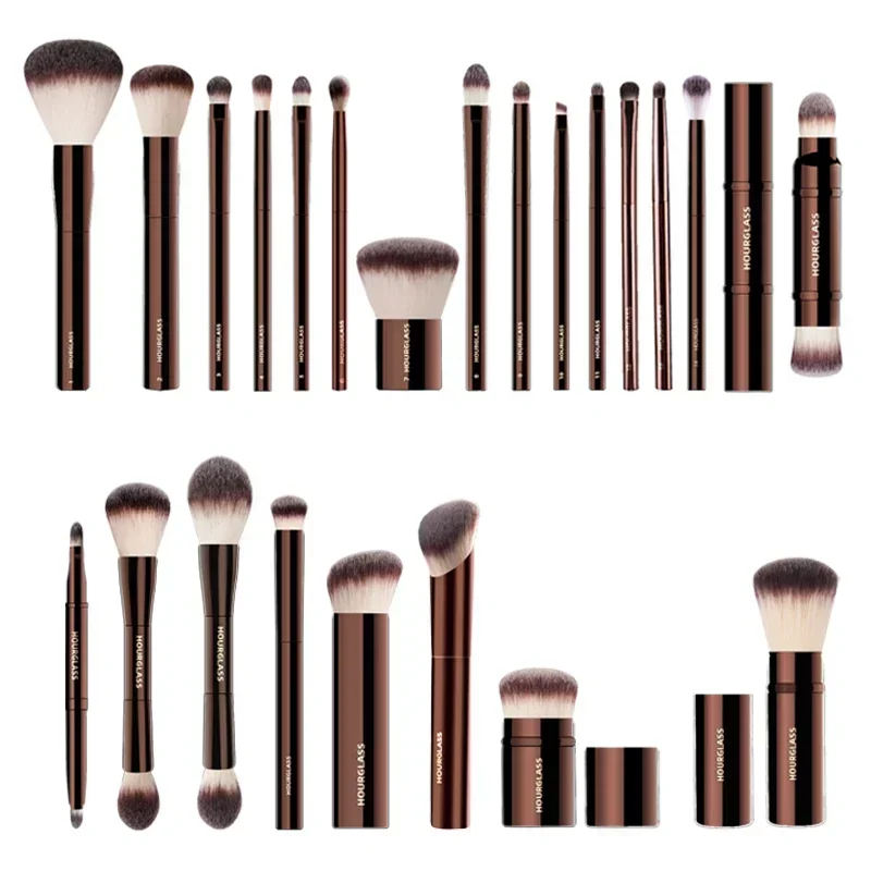 10 Stuks Zandloper Make-Up Borstel Set Gemakkelijk Te Dragen Poeder Beeldhouwen Borstel Diagonale Oogschaduw Concealer Neus Oogborstel Vrouwelijke Make-Up