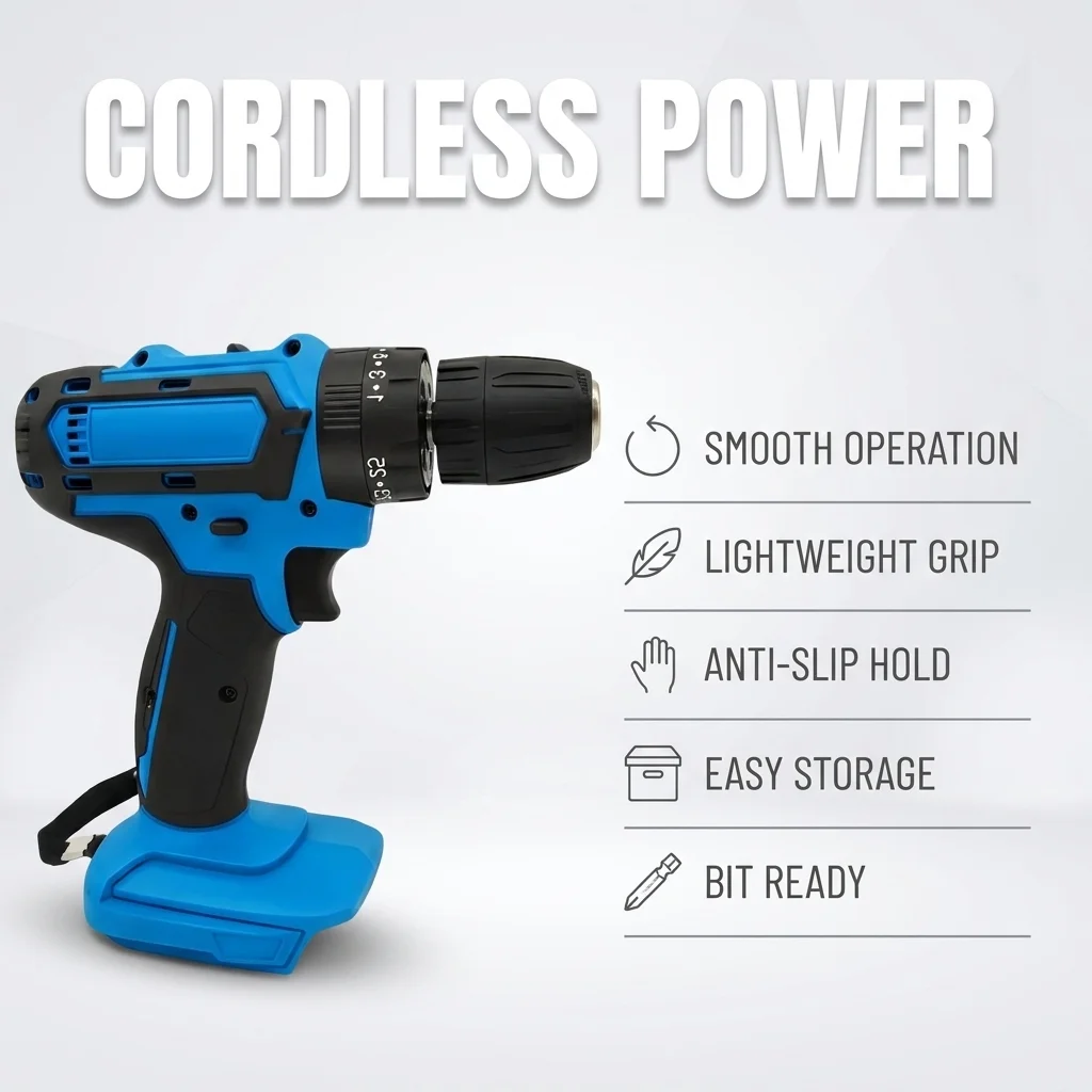 Electric Impact Screwdriver Cordless Power Tool with Multifunctional Design Adjustable Torque for Home DIY and Professional Use
