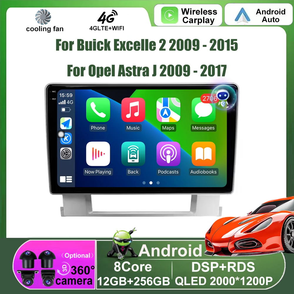 

Car Radio Multimedia Video Player Navigation GPS For Buick Excelle 2 2009 - 2015 For Opel Astra J 2009 - 2017 Android Auto 4G BT