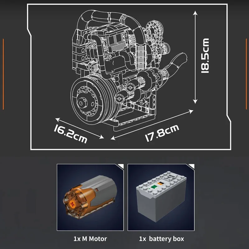 Mold King 10215 De Supercar Motor Bouwsteen Assemblage Sport Auto Motor Baksteen Set Technische Auto Speelgoed Kinderen Kerstcadeau