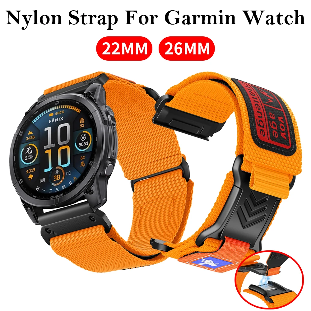 Quick 22Mm 26Mm Nylon Fit Strap For Garmin Fenix E 8 7 7X/6/Fenix6X 5X 5Plush 5…