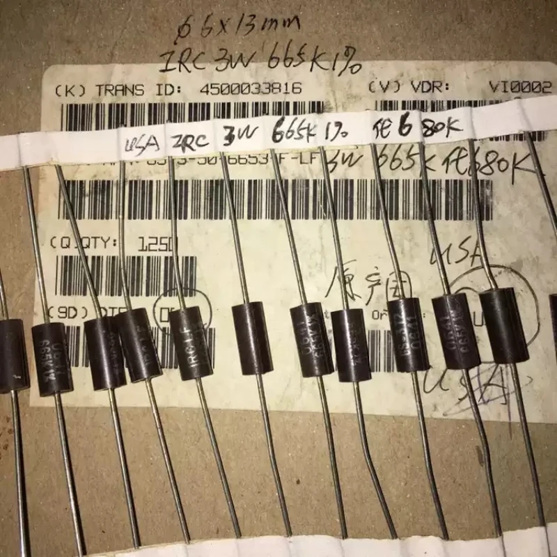 American IRC 3W 665K 1% generation 680K non-magnetic audio fever resistor 6 * 14MM USA