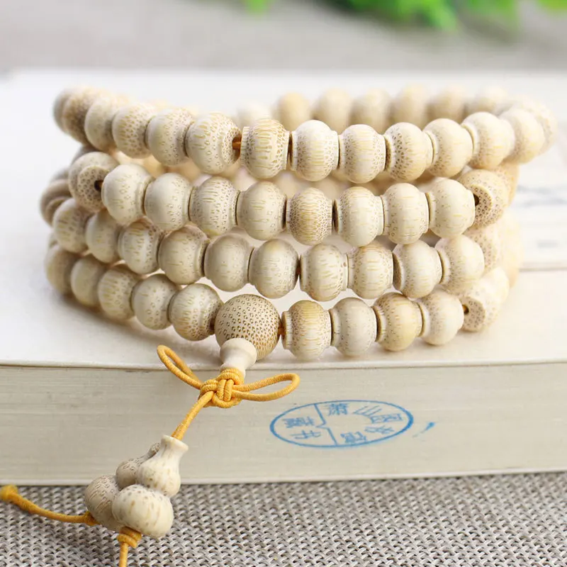 Factory Wholesale Golden Silk Bamboo Bracelet Lantern Bead108Beads Crafts Men and Women Couple Accessories Solid Bamboo Jade Bam