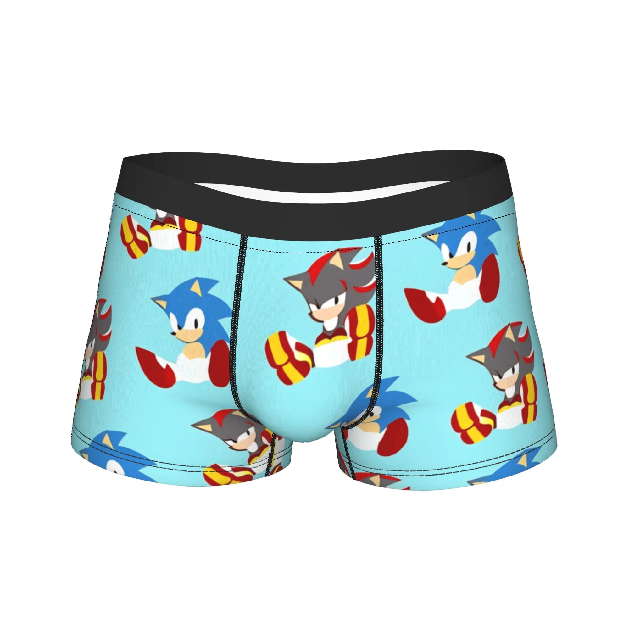 Cartoon Hedgehog S-Sonicsss Trunk  3D Pouch Underwear High Quality Pattern Shorts Briefs Comfortable Men Underpants Plus Size