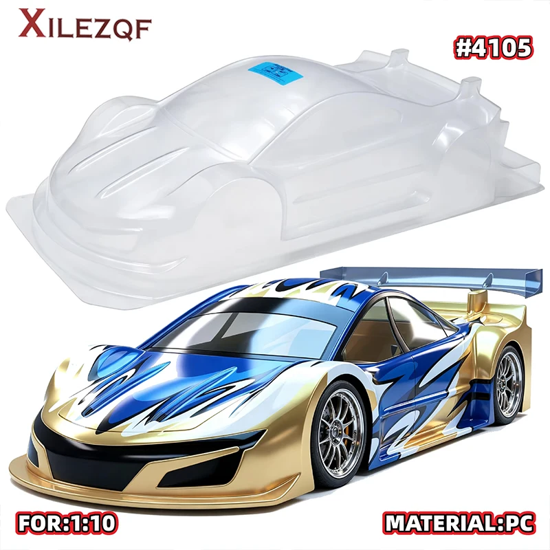 190mm Body Shell PC 110 Vortex With Decorative Decals Rear Wing For 1/10 RC On Road Touring Street Drift Car AVALON 4105 Chassis