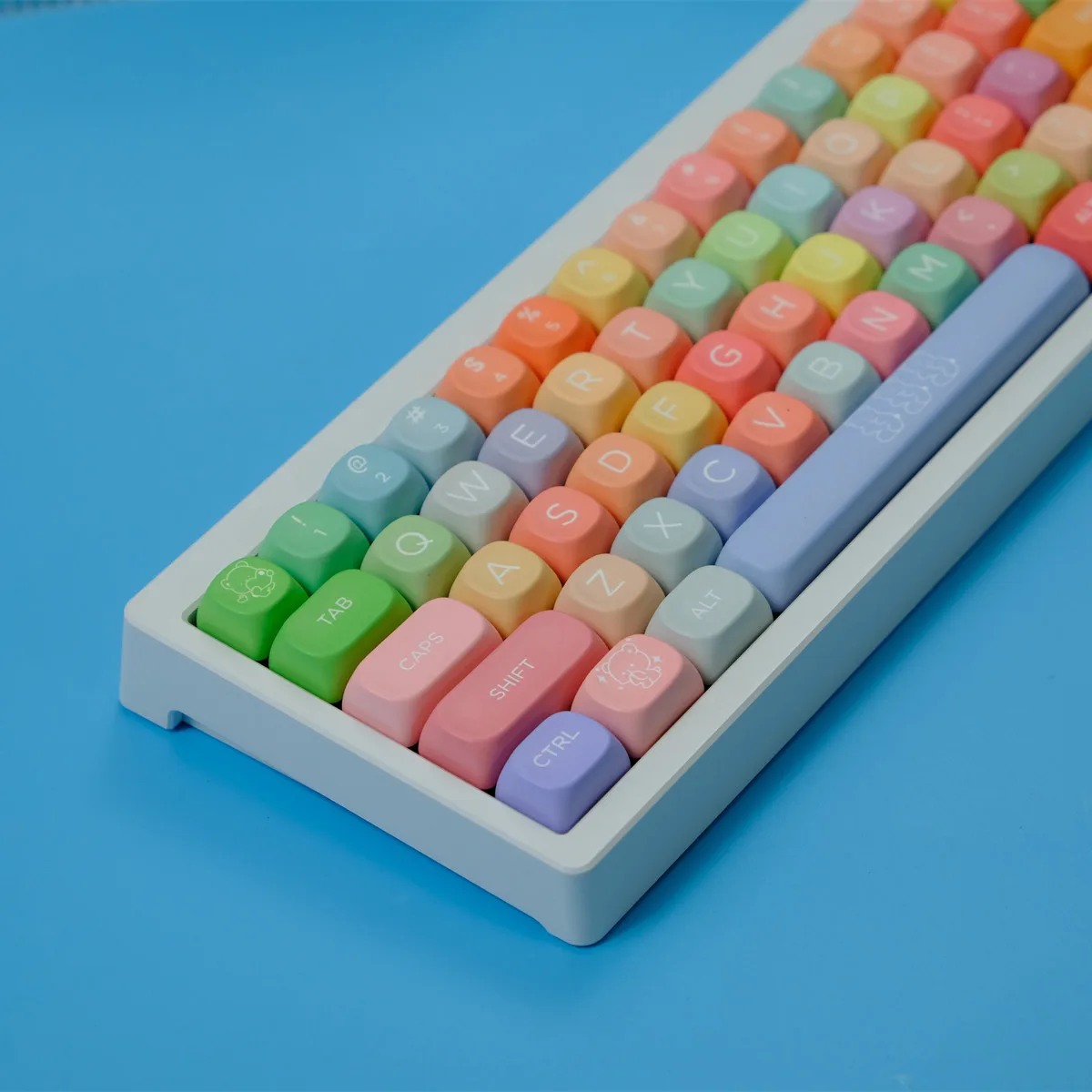 126 Keys Gummy Bear Keycaps MOA XOA Profile PBT 5-side Dye Sublimation Keycap For MX Switch Mechanical Keyboard