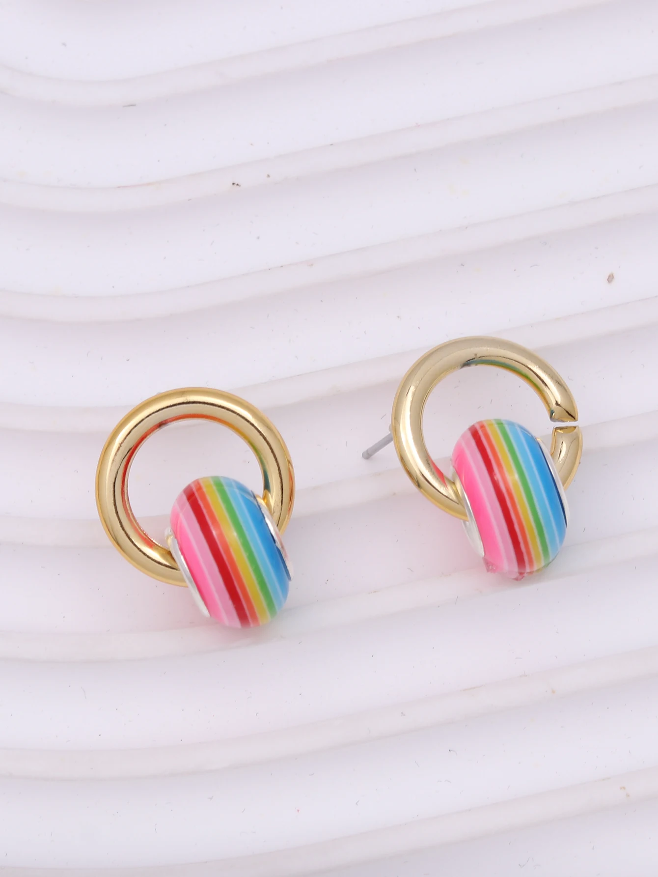 European American Candy Earrings Acrylic With Large Holes Hollowed Out Color Earrings Fashionable Design New Women's Accessories