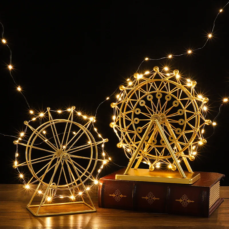 

Creative Nordic Ferris Wheel Ornament Home Decor Bedroom Living Room Interior Metal Craft Artwork Small Decorative Piece