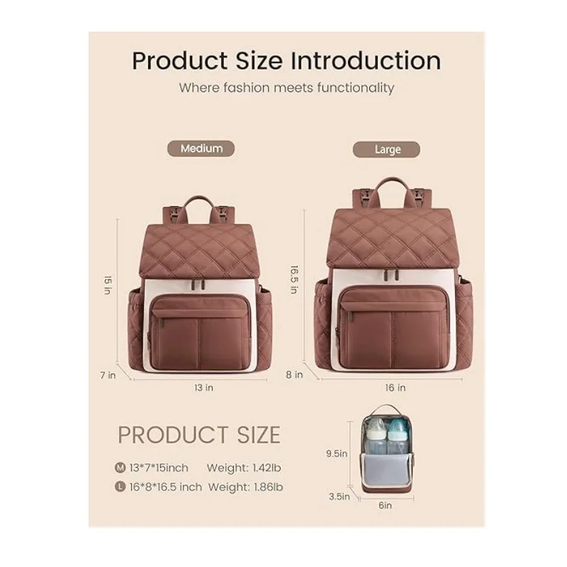 2026 New Multifunctional Large Capacity Waterproof Fashion Diaper Maternity Backpack For Baby Mother Bag For Travel Lightweight