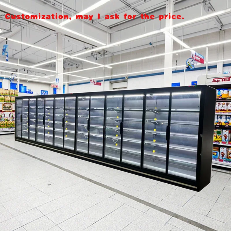 custom.Supermarket Fruit Refrigeration Vegetable Cold Storage Milk Beverage Preservation Curtain Display Refrigerated Cab