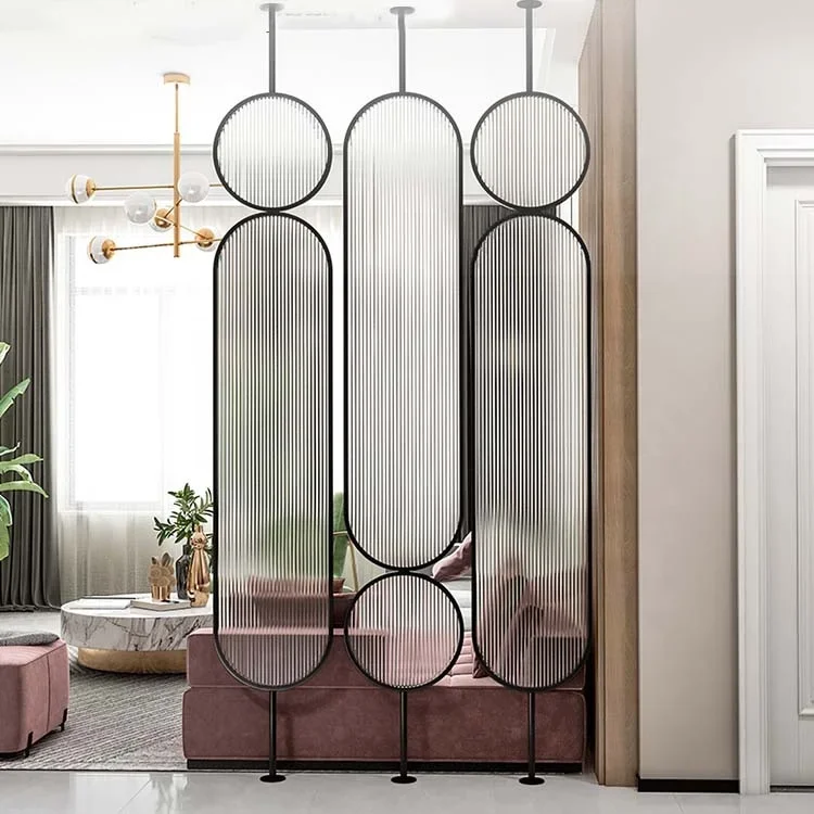 Stainless Steel Rose Gold Wall Art Hanging Screens Room Divider Designs Partition For Living