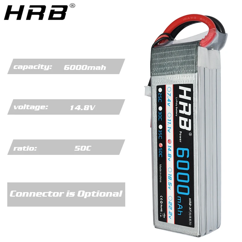 HRB 4S 14.8V بطارية ليبو 6000mah XT60 T عمداء RC أجزاء ل VKAR بيسون عربات التي تجرها الدواب سيارة FPV الطائرات 1/10 قارب