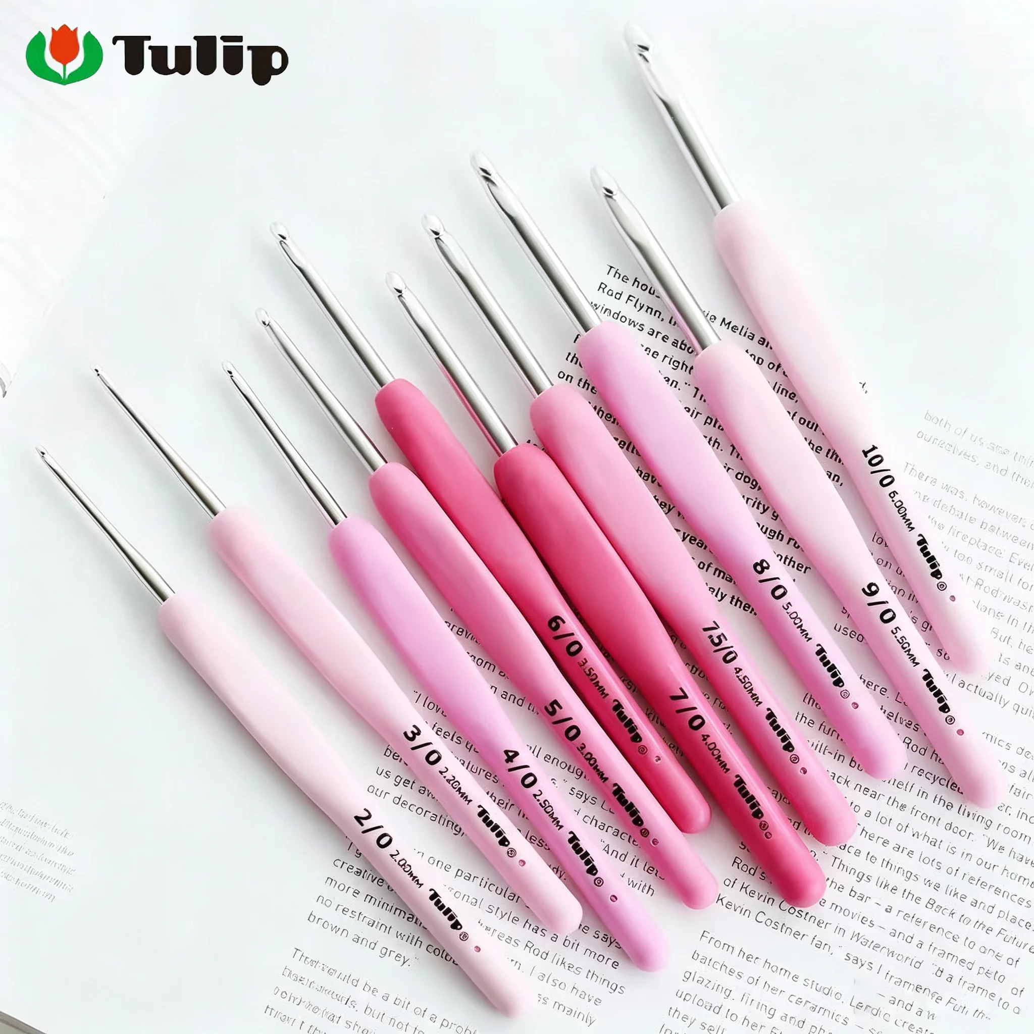 Original Tulip Etimo Rose Crochet Hooks, Ergonomic Soft Grip Crochet Needles for Sweater Yarn Knitting