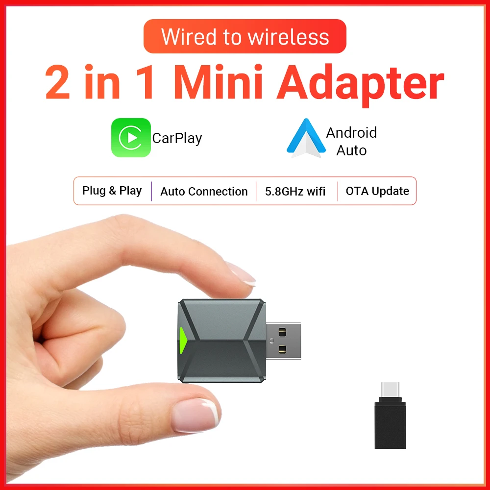 XUDA 2025 NEW Wireless CarPlay Android Auto Wireless Adapter Smart Mini Box Plug And Play WiFi Fast Connect Universal For Nissan