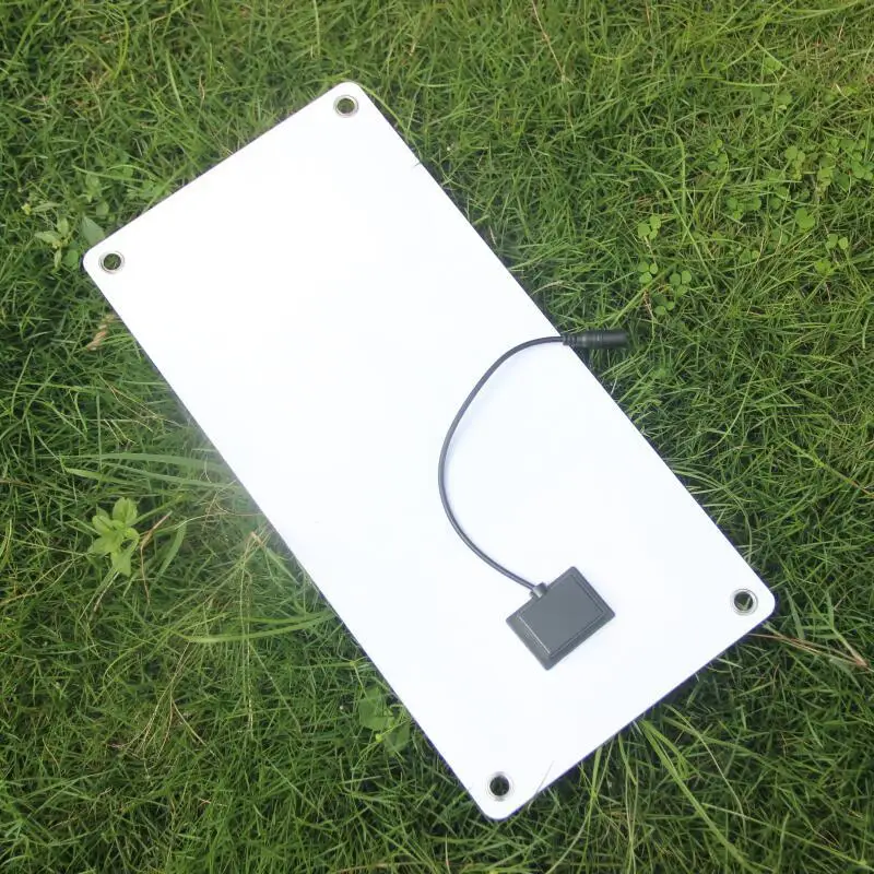 18V 10W Polycrystalline Solar Panel Charger Transparent Semi-flexible Solar Cell Mdule with Clips for 12V Battery  Charging