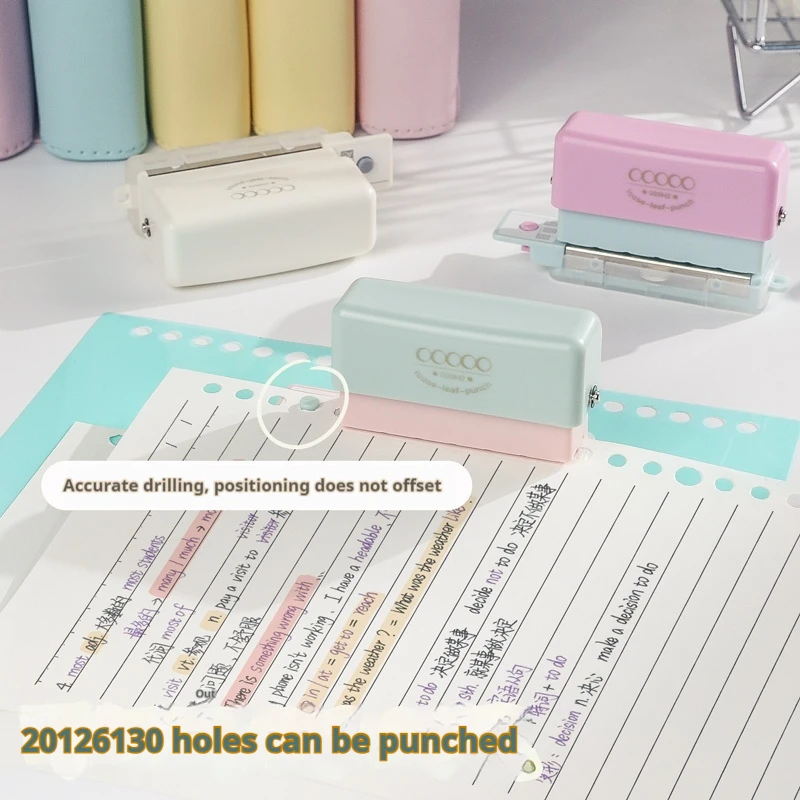 5-Hole Paper Punch Handheld Mini Puncher Portable Support Multiple 20/26/30 Hole Punching 5.5mm Aperture For A4 A5 B5 Notebook