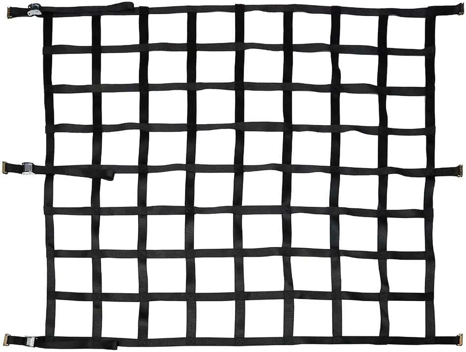 82inch X 82inch Heavy Duty Cargo Net with Cam Buckles and E-Track Fittings  for Large Enclosed Trailers Durable  Adjustable