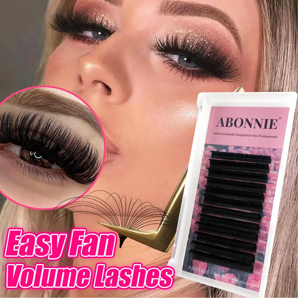 

ABONNIE C/CC/D/DD Curl Cashmere Matte Easy Fan Lashes Fast Bloom Eyelash Extensions Self-Making Fans Mega Volume Eyelashes