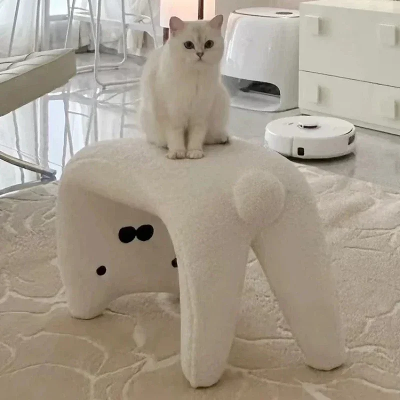 Nordic Cat Stool Vanity Chair Creative Designer Makeup Bench Relaxing Cat-Shaped Sofa Seat Space-Saving Furniture Gift