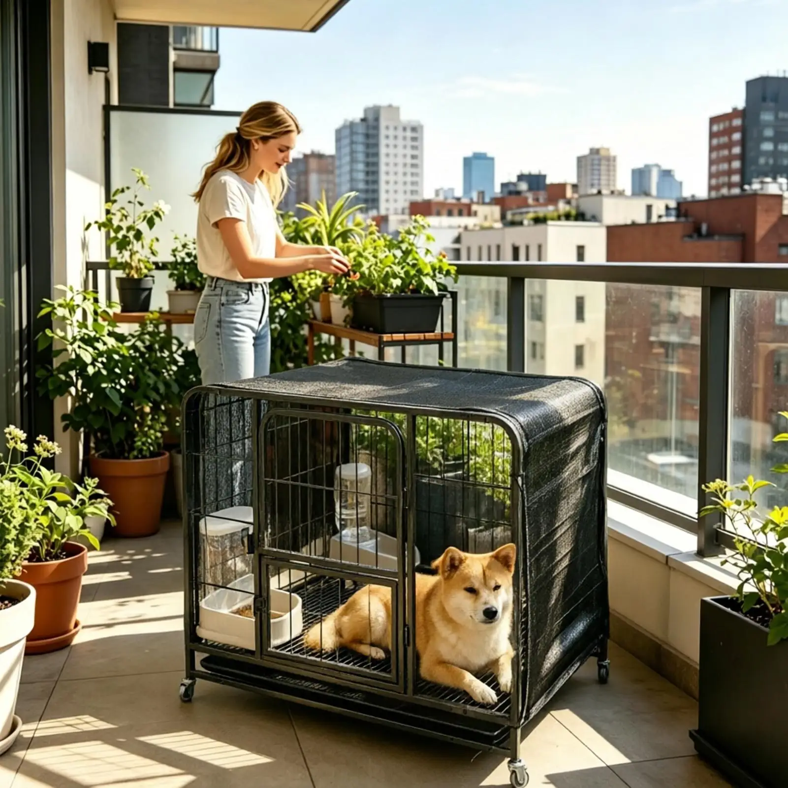 

Crate Cover Large Cooling Mesh Netting Outdoor Dog House Kennel Cover For Outdoor Yard Pathway Farm Patio Lawn Balcony