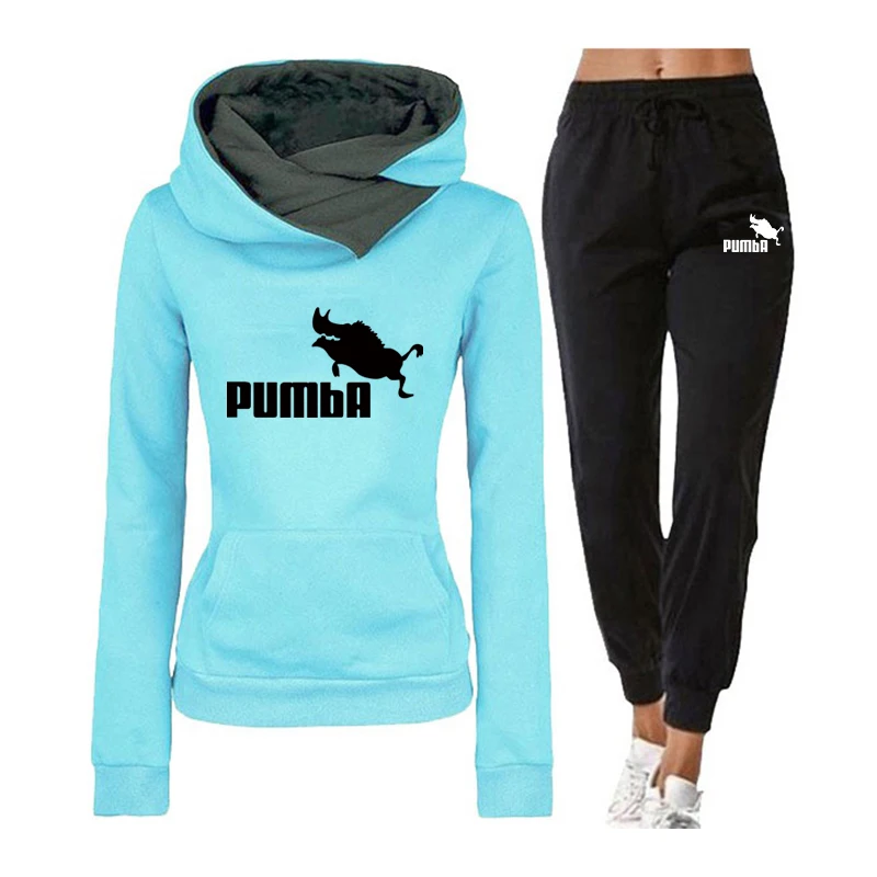 Women Tracksuit Hoodies + Pants 2Piece Autumn Winter Jogging Suit Female Hooded Pullover Casual Running Sweatshirt Outfits 2023