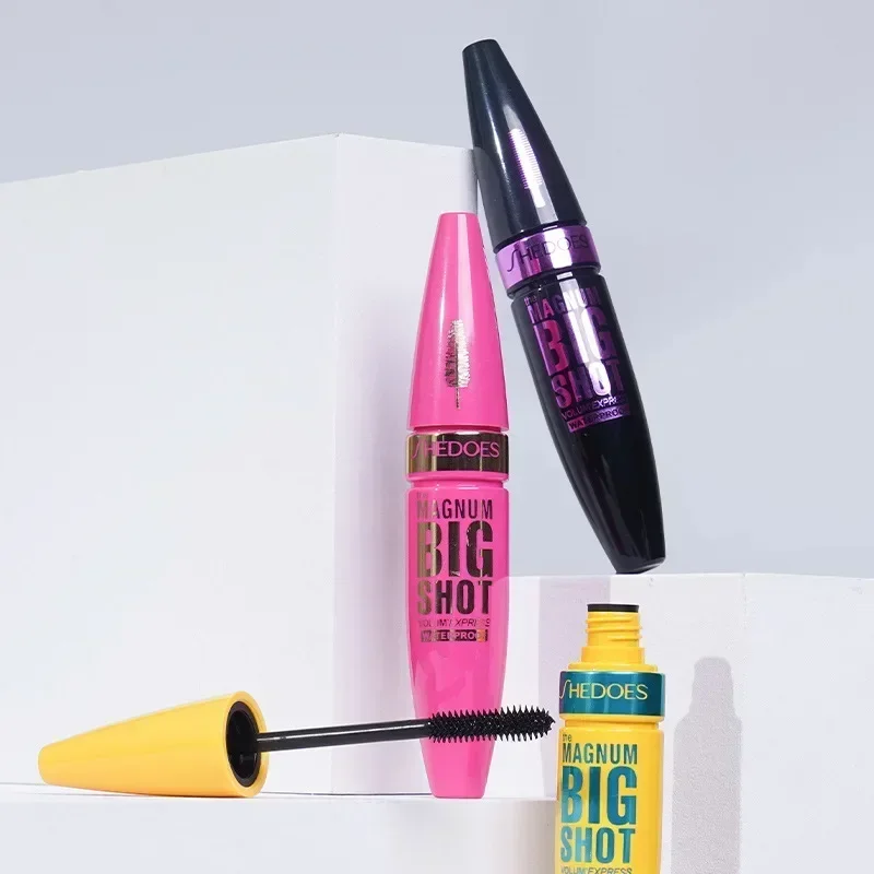 Shedoes Waterproof Mascara 3 Brush Head Curly Thick Slender Eyelash Natural Moisturize Lasting 24h Fashion Hot Sale Mascara 10ml