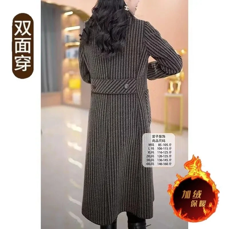 Wear A Mother's Cashmere Outerwear On Both Sides Women's Autumn and Winter 2025 New Fashion Thick and Warm Long Trench Coat