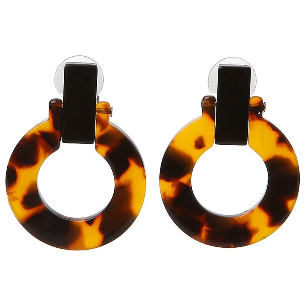 Acetate Earrings Wild Simple Circle Earrings Earrings (Random Color)