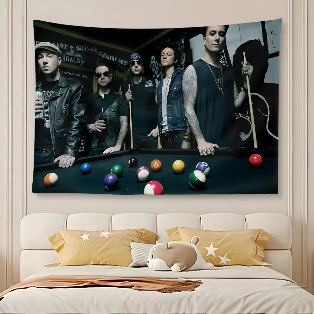 A-Avengeds S-Sevenfolds Band Tapestry Custom Living Bedroom Party Dormitory Interior Wall Bohemian Decoration Attached Clip