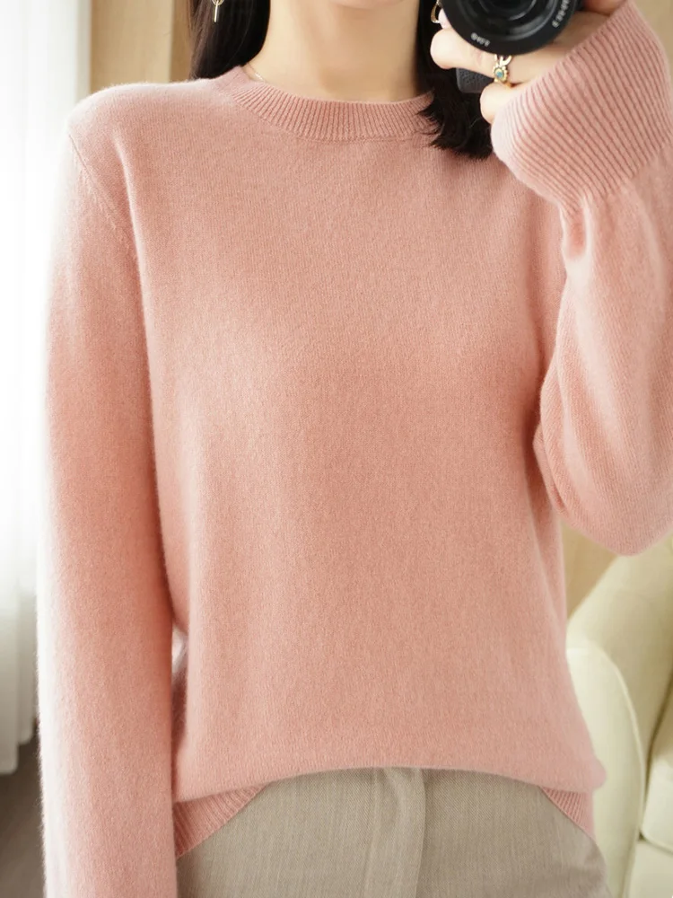 Women Autumn Sweater Pullovers Casual Solid O-neck Long Sleeve Pullovers Basics Female Loose Soft Knitted T shirt Women Sweaters