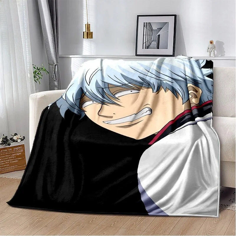 3D Printing Anime Gintama Soft Plush Blanket,Flannel Blanket Throw Blanket for Living Room Bedroom Bed Sofa Picnic Cover Kids