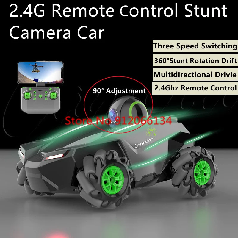 

Three Speed Adjust WIFI FPV Remote Control Stunt Camera Car 2.4G 360°Rotate Drift Multidirectional Driving Electric RC Car Toy