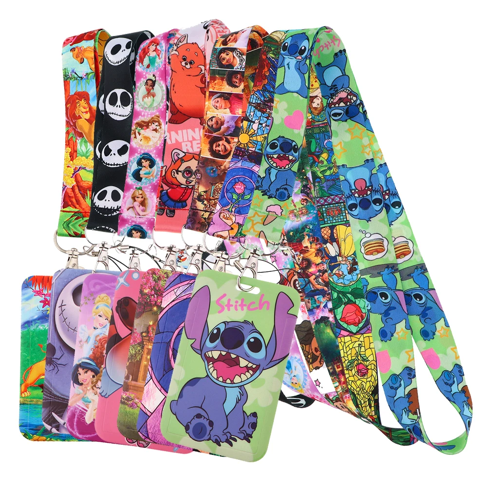 KKZ111 Cartoon Stitch smycz na klucz dowód osobisty pasek do telefonu USB etui na karty DIY powiesić liny Lariat smycz biżuteria