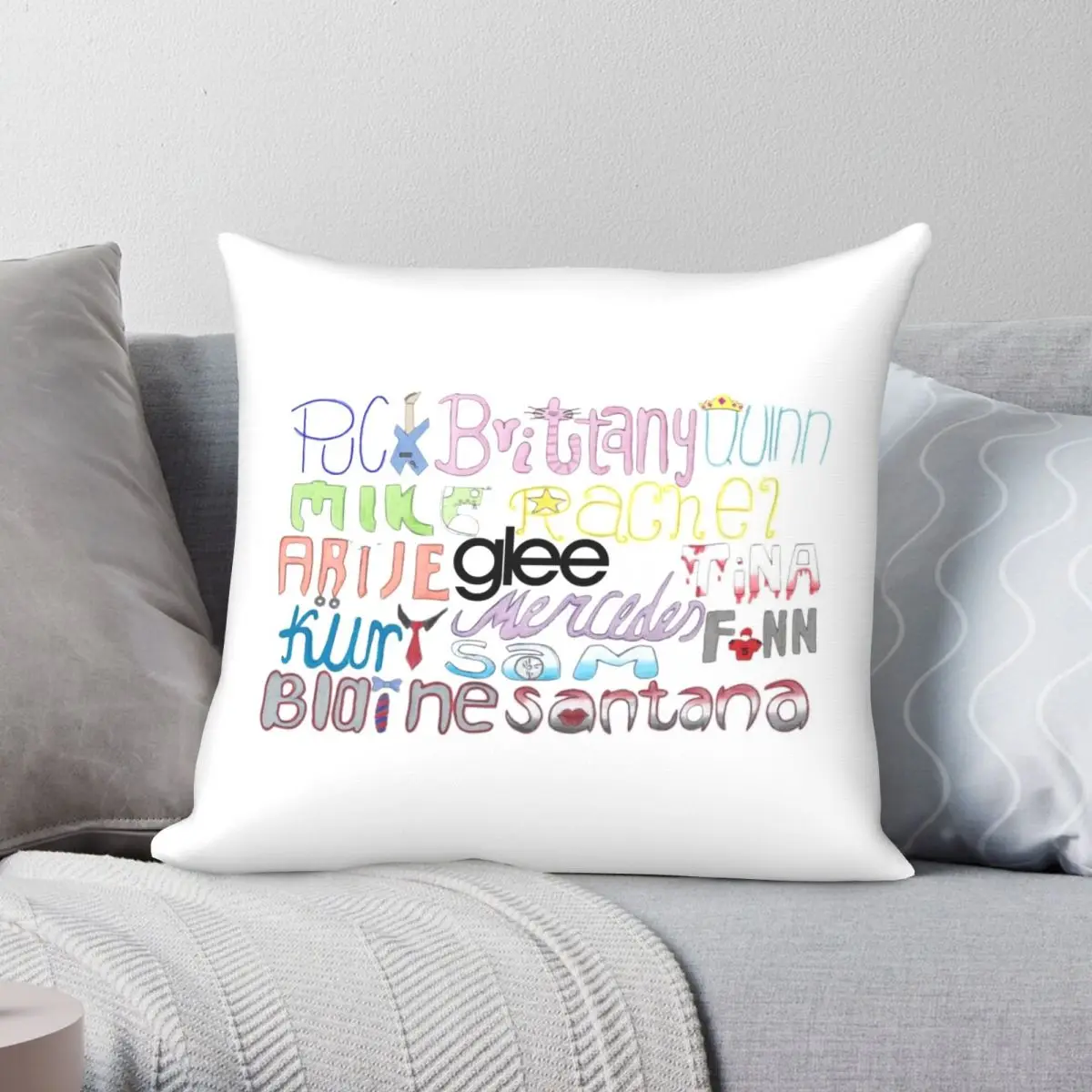 

Glee Originals Name Art Square Pillowcase Polyester Linen Velvet Creative Zip Decor Throw Pillow Case Home Cushion Cover