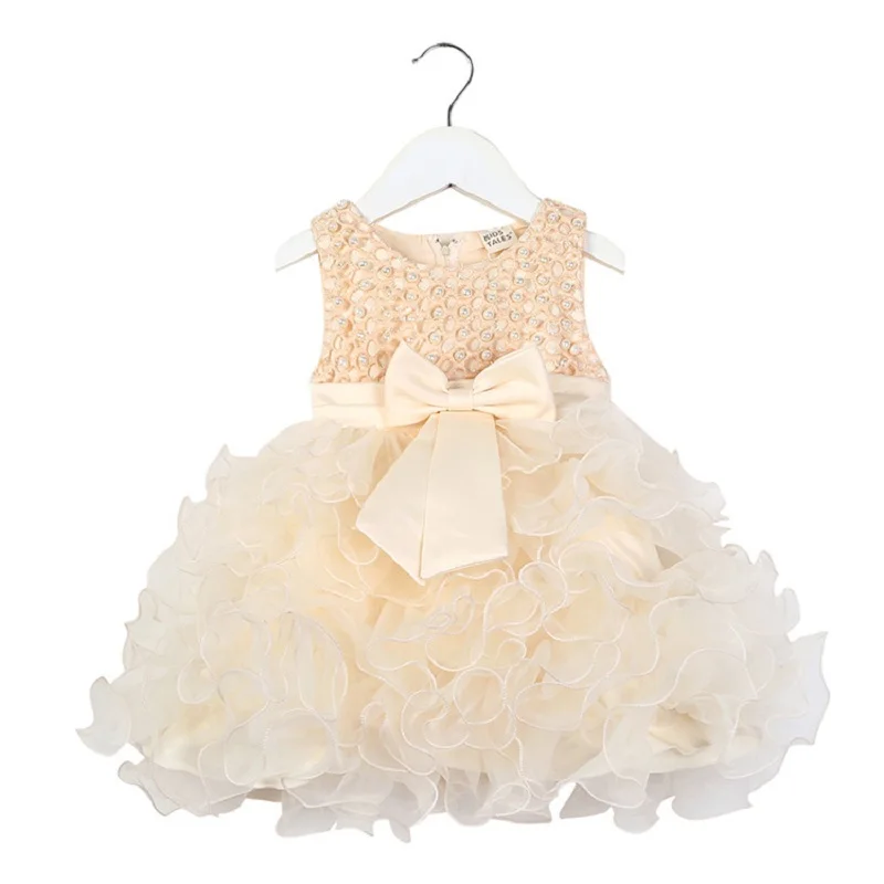 

Cute Baby Girls Summer Dresses Princess Dress Bow Tutu Lace Birthday Party Robe Ball Gown Floral Infant Clothing