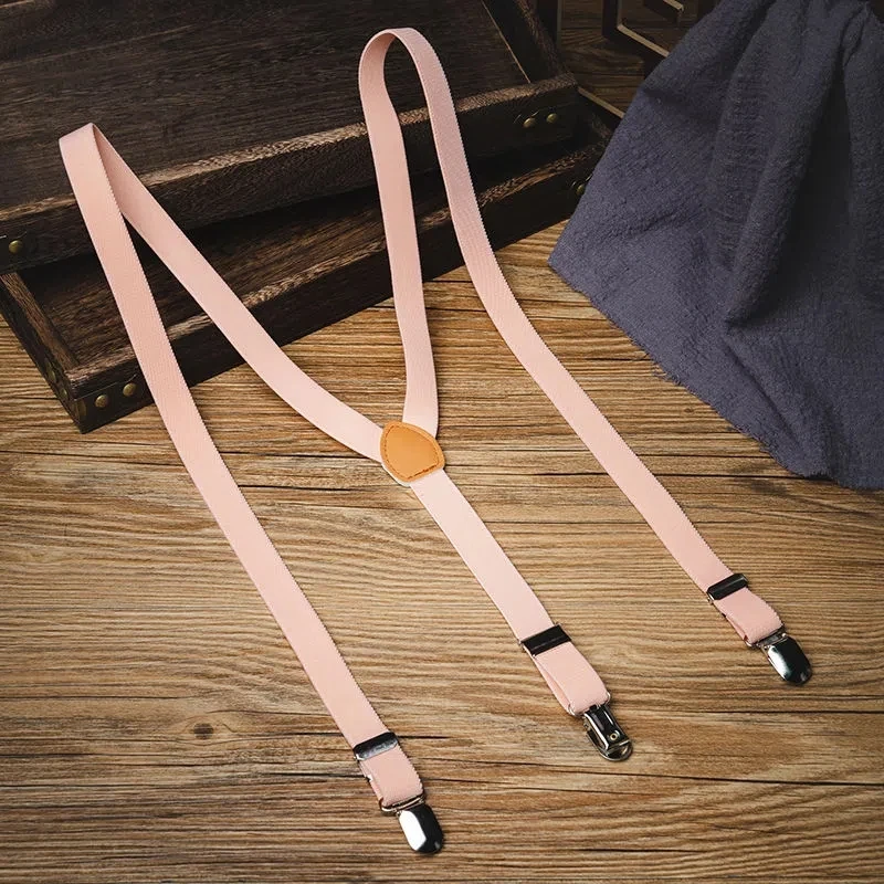 Heavy Duty Strumpf für Männer Hosen Rosa Y-förmigen 3 Clip Gummiband Erwachsene Sling Clip 2*115cm für Hochzeit Party Hosen Hosenträger