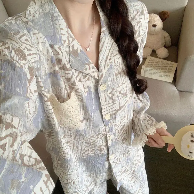 

Pjs Set Women's Pajama Set Women's Warm Winter Pajamas Fashionable Home Clothes, Pajamas Cute Soft Pajama Set Simple and Elegant