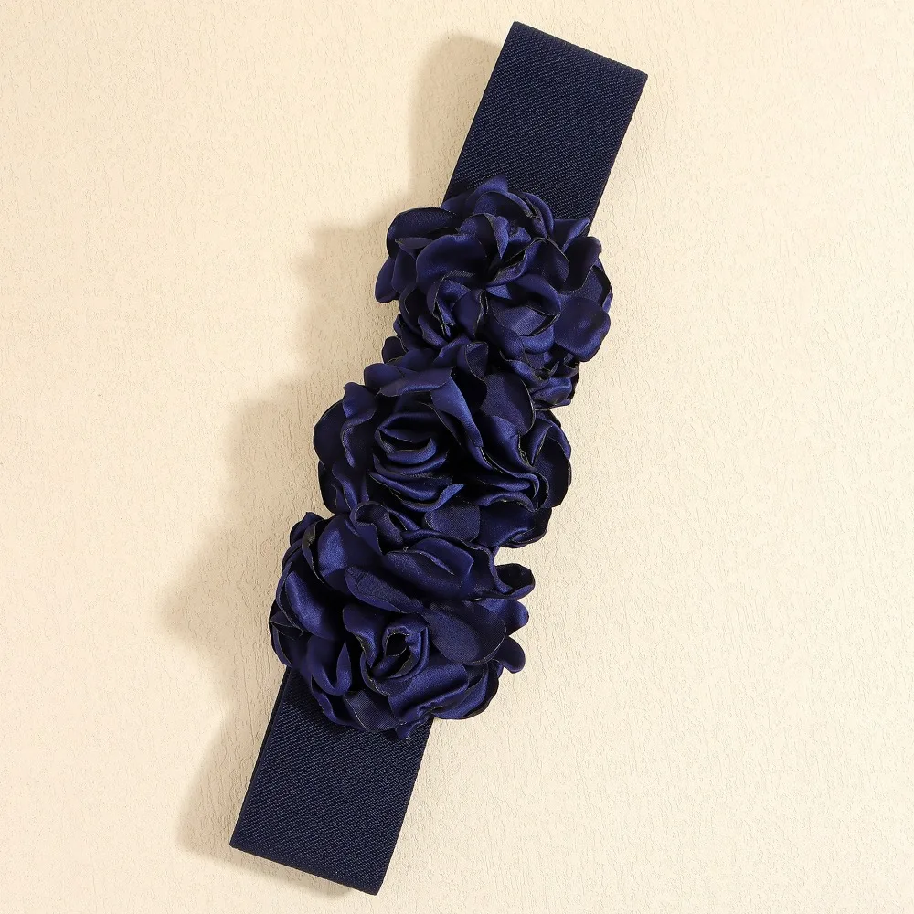 الرجعية الرجعية روز تمتد حزام واسعة اليدوية زهرة تصميم مشد حزام تنفس الخصر ختم الحزام