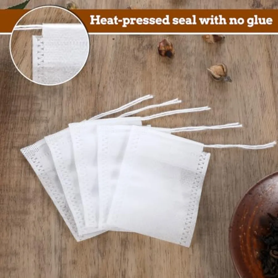 2000 قطعة أكياس تصفية الشاي أكياس تصفية الشاي القابل للتصرف لشاي أوراق فضفاضة الرباط كيس شاي فارغ أكياس القهوة مرشحات السائبة B