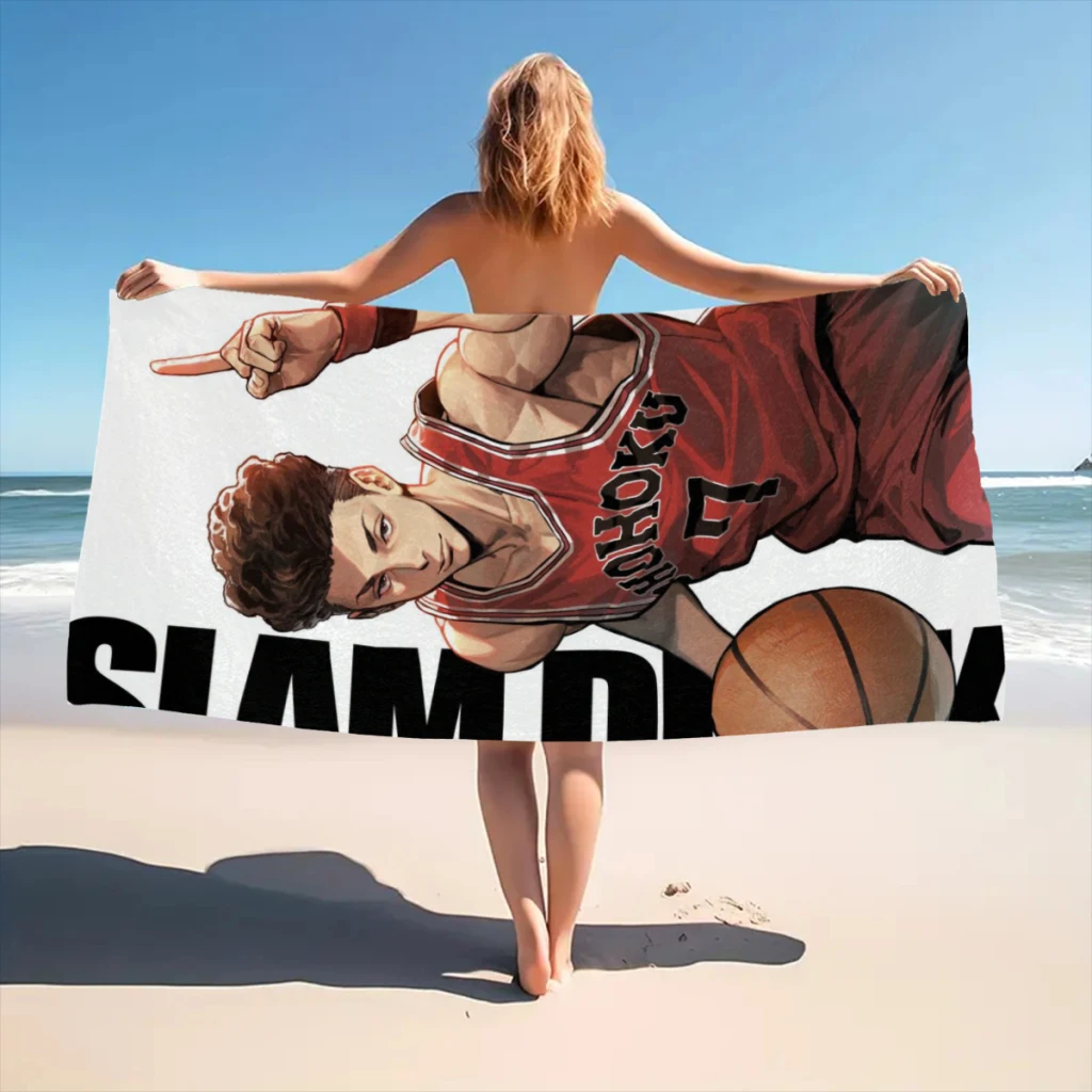 Slam Dunk Beach Towel  Poncho Bathing Towels Cover-ups Quick Dry Sand Free Yoga Spa Gym Pool