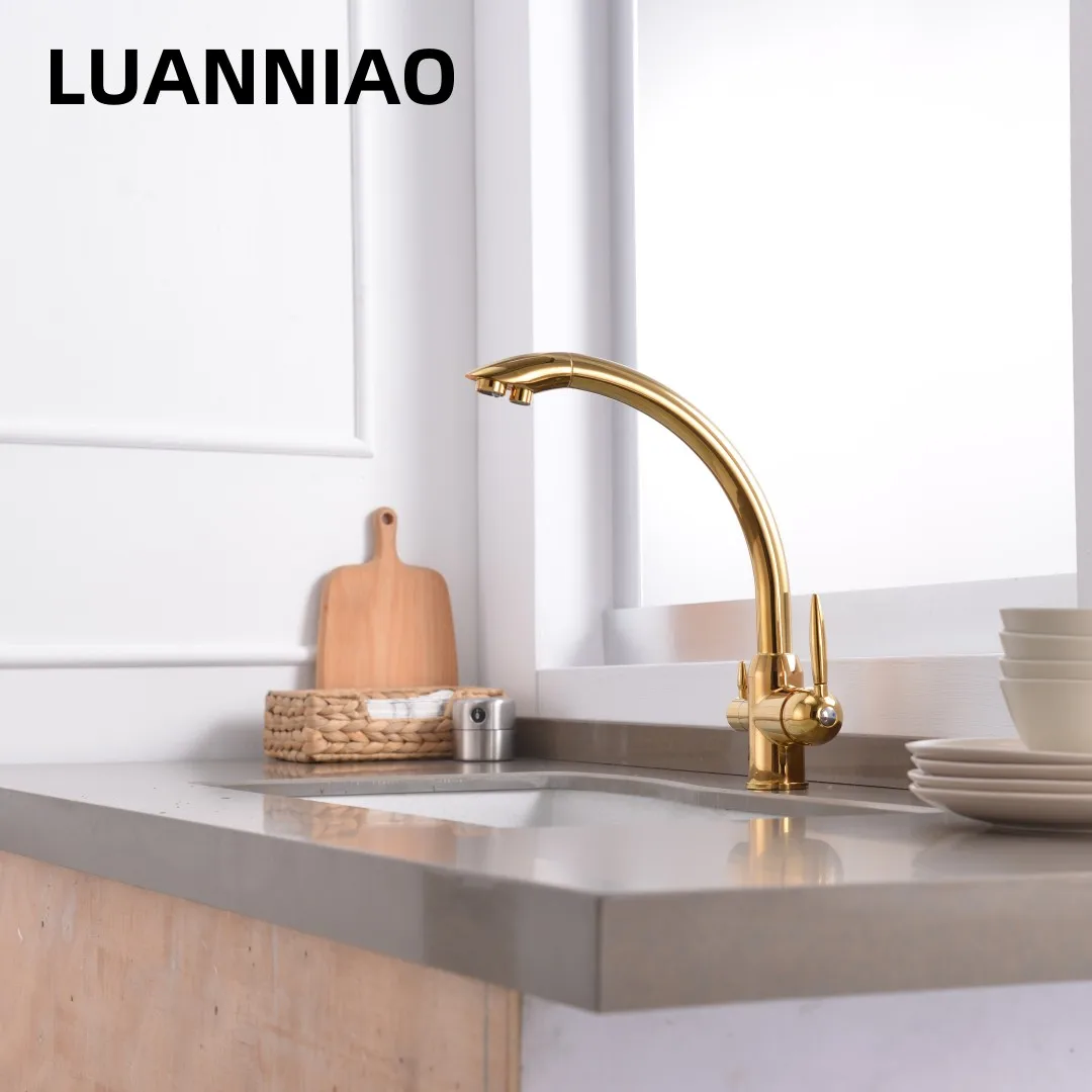 Luanniao Brass Purifier Kitchen Faucets Dual Sprayer Drinking Water Tap Vessel Sink Mixer Tap Gourmet Kitchen Faucets For Sink