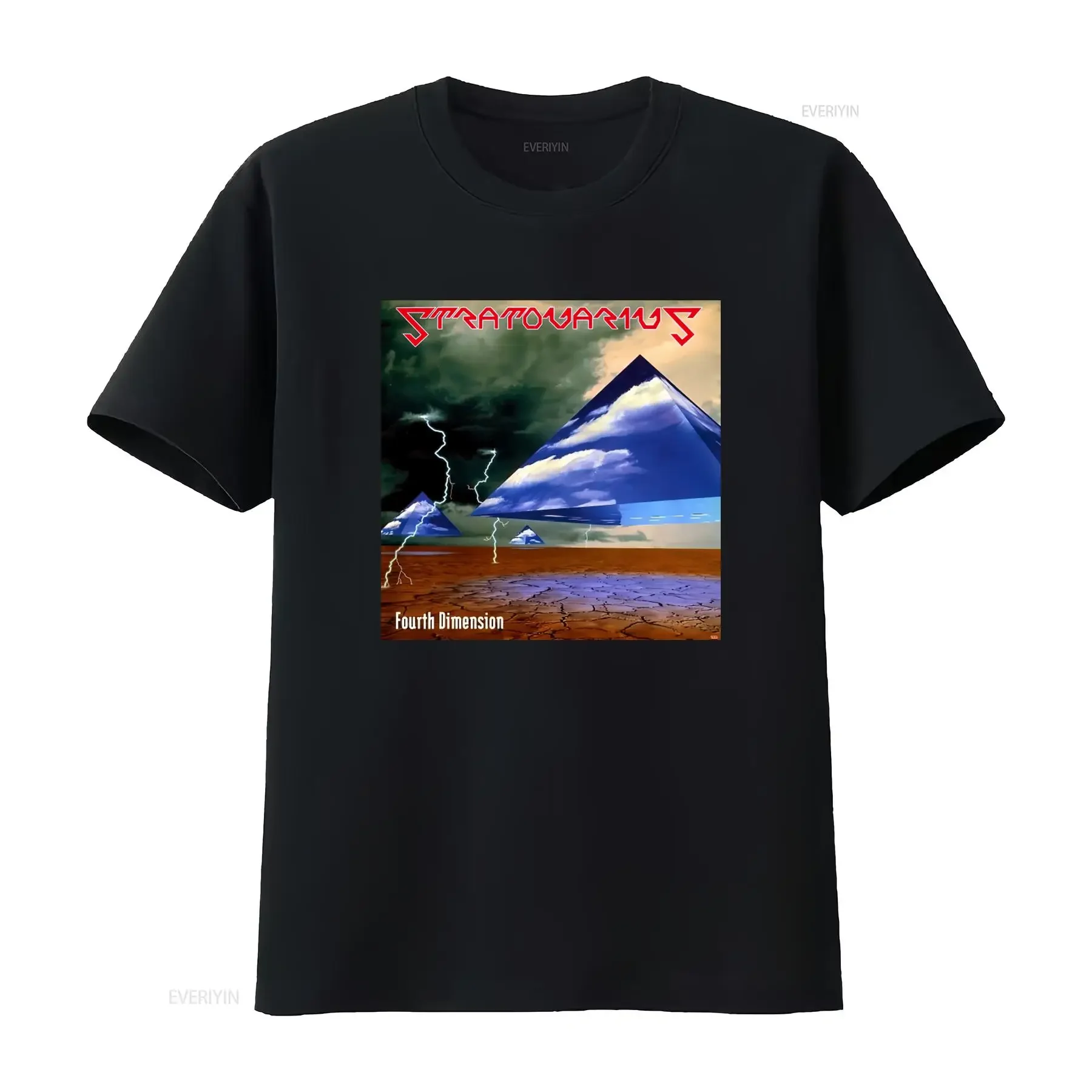 Vintage 90s Stratovarius Fourth Dimension 1995 Metal Music Print T Shirt Unique Design for Rock Fans vintage Washed Versatile