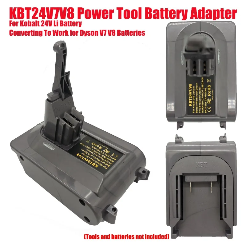 

HAKSINKY KBT24V7V8 Power Tool Battery Adapter Converter for Kobalt 24V Li Battery Converting To Work for Dyson V7 V8 Batteries