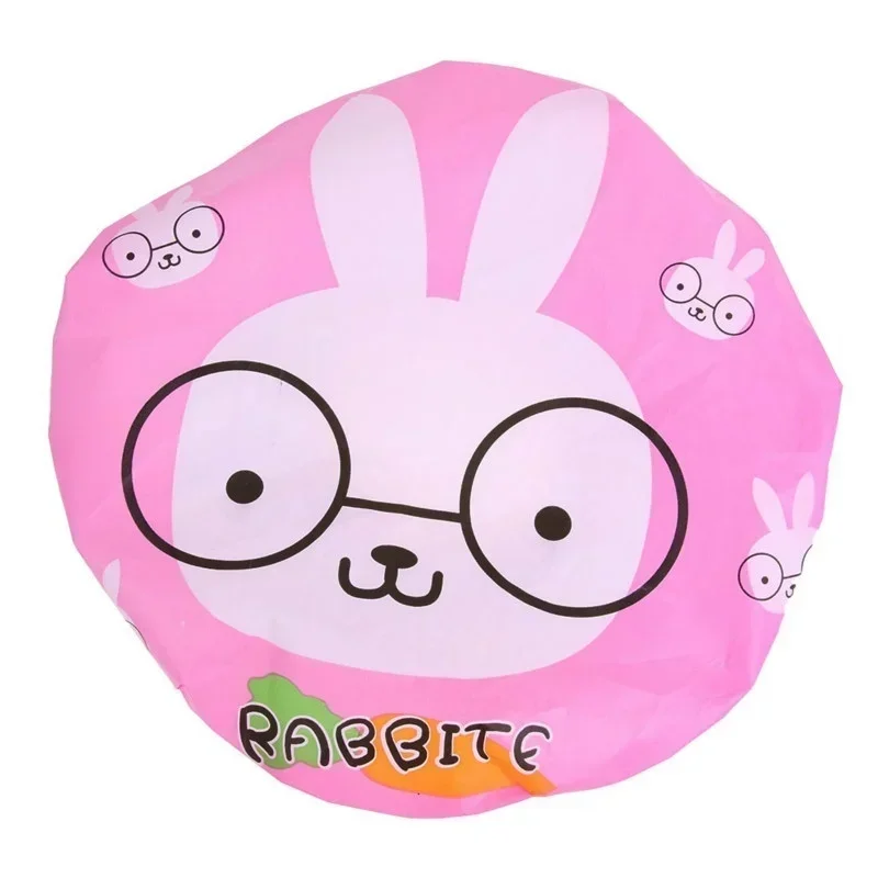 4 قطعة/الوحدة نمط عشوائي جميل الكرتون النساء قبعات الدش الملونة حمام دش غطاء الشعر الكبار مقاوم للماء قبعة الاستحمام الحيوان