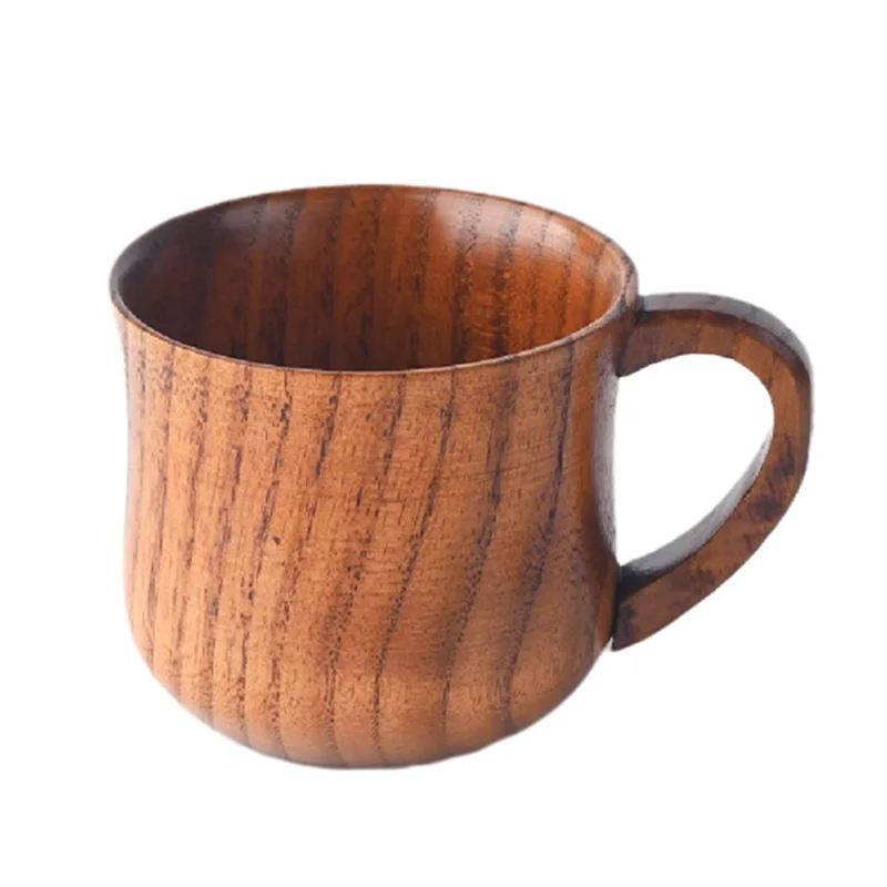 

Best-2PCS Wooden Cup Solid Wood Cup With Handle Sour Jujube Solid Wood Water Tea Cup Trumpet Cup For Kitchen Living Room