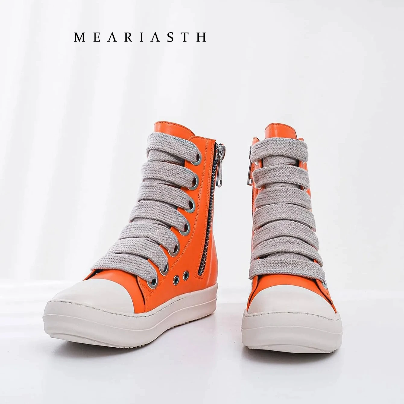 

Мужские и женские кроссовки на платформе, черные кожаные, на молнии и шнуровке, повседневные, на толстой подошве, большие размеры 45, Chaussure Femme 2026