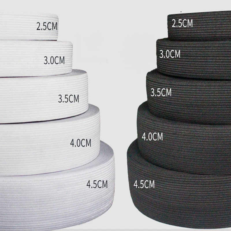 10Meter 15/20/25/30/35/40/50/60MM Flat Knitted Elastic Craft Sewing Elastic Cord Elastic Band Garment Sewing Stretch Accessories